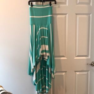Teal and white dress